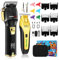 HIENA PRO Haarschneider Profi Haarschneidemaschine für Herren Haarschneider Kit, Professionelles Haarschneide-Set, Haartrimmer Kit, Barttrimmer Akku-Friseur Schwarz Gold