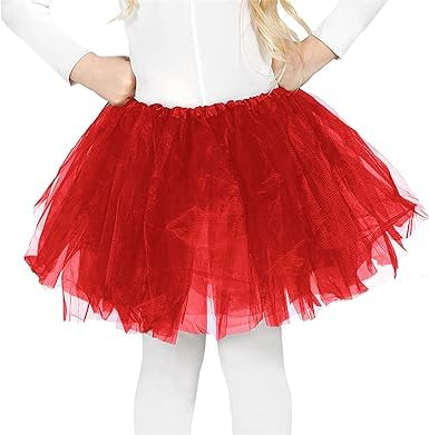TMK Tutu da Bambina in Tulle Feste Danza Gonna da Festa per Bambine (cod. 716) (IT, età, Taglia Unica, Regular, 1, Rosso)