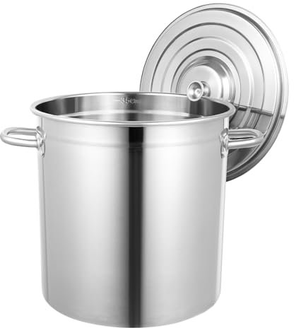 50L Suppentopf Mit Deckel Edelstahl Gastro Kochtopf Induktion Topf Kochtopf Gemüse und Dicke Gulaschkessel 40x40CM