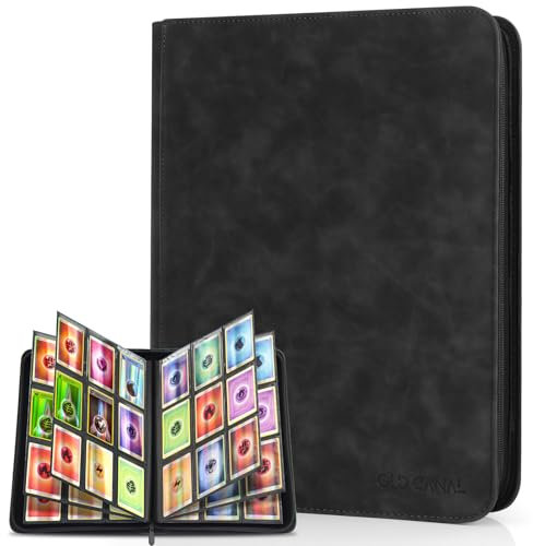 Old Canal Raccoglitore Cartes, Album Carte da 9 Tasche, Contiene Fino 540 Cartes, Binder Carte di Alta Qualità, Album Porta Cartes per MTG, TCG, Compatible con Varie Carte da Collezione (Nero)