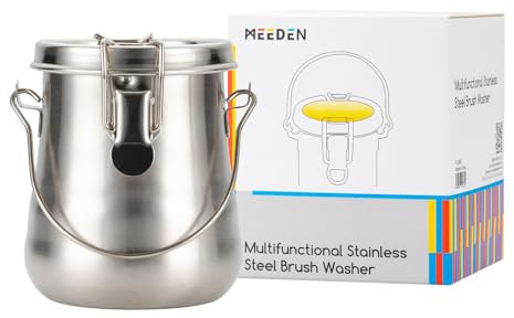 MEEDEN Portable Paint Brush Washer: Airtight Stainless Steel Artist Brush Cleaner for Oil & Acrylic Painting - Medium