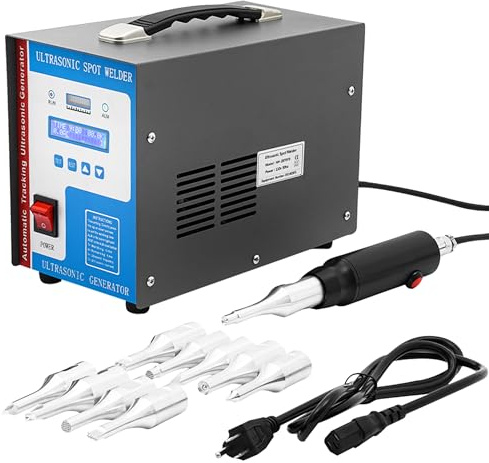 Welding Machine w/10Pcs Welding Heads 700W 28KHz Ultrasonic Spot Welder Plastic Welding Machine Portable Handheld High Frequency Plastic Spot Welding Machine for ABS PP PE AC110V