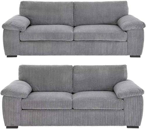 Ensemble de canapés 3 + 2 places en corde jumbo, mobilier de salon moderne avec confort en peluche et design élégant, grand canapé confortable pour réunions de famille et détente