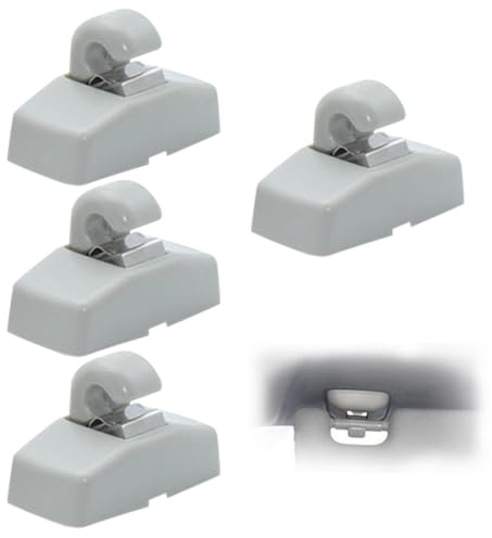 MOLZINY 4 Piezas Soporte de gancho soporte para parasol gancho compatible con VW Caddy Golf Mk4 Sharan Passat Polo Amarok Transporter T5 Touran Seat Ibiza Leon Skoda Fabia Octavia Superb 3B0857561B