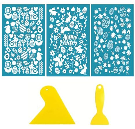 Uqezagpa Serigrafia per argilla 5pcs Pasqua riutilizzabile serigrafia per orecchini Serigrafia per gioielli in argilla