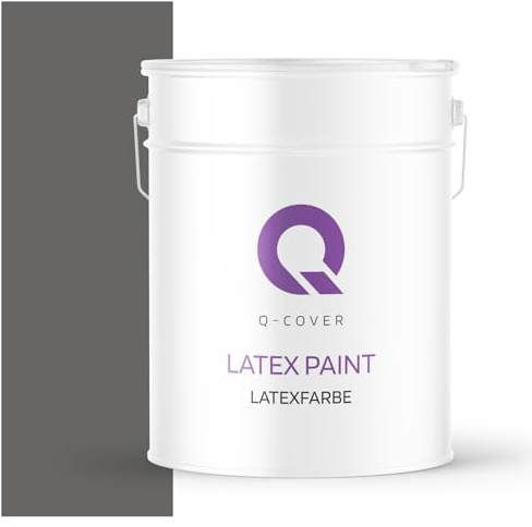 Q-COVER Vernice al lattice 10L grafite – Pittura opaca per interni per pareti e soffitti, Classe 3, Alta copertura, Resistente allo sfregamento