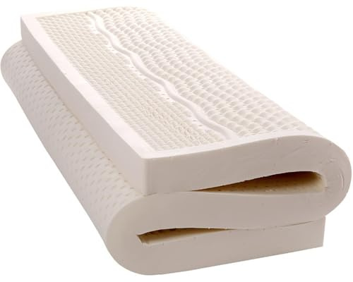 Matelas en latex 100 % naturel, respirant, confortable et infroissable, épaisseur 5 cm, 170 x 200 cm, parfait pour un sommeil sain