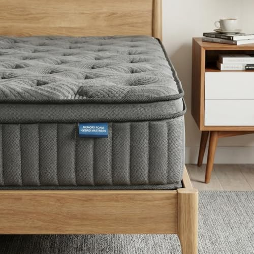 Qabefy Colchón híbrido de 160 x 200 cm – 25 cm con núcleo de muelles ensacados de 7 zonas, dureza H3, colchón ortopédico de muelles con espuma viscoelástica de gel, transpirable y cómodo (160 x 200 cm
