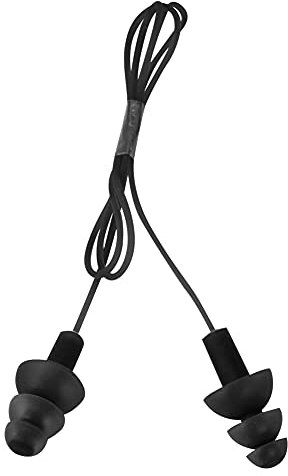 Ohrstöpsel zum Schwimmen, Ohrstöpsel aus Silikon mit Kordel, wasserdicht, für Schwimmer, Baden, Surfen (schwarz)