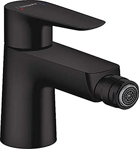 hansgrohe Talis E Einhebel-Bidetarmatur mit Zugstangen-Ablaufgarnitur, Mattschwarz