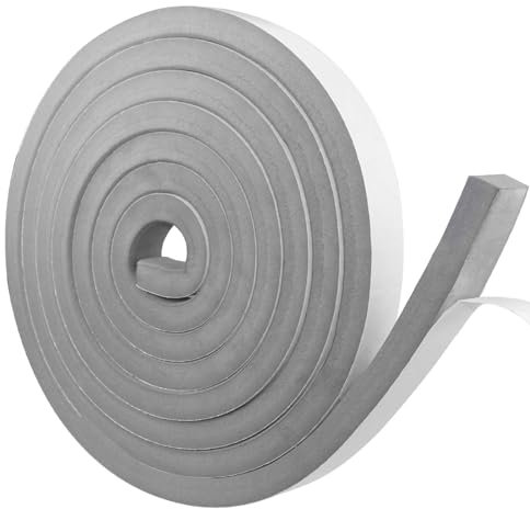 Storystore Dichtungsband Selbstklebend, Moosgummi Selbstklebend Grau,25 mm(B) x 10 mm(D), Schaumstoffband Gummidichtung für Kollision Siegel Schalldicht, Gesamtlänge 5 m