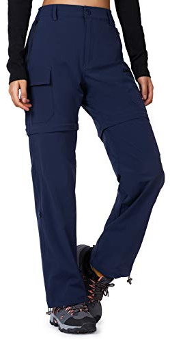 Cycorld Women's-Hiking-Pants-Convertible Quick-Dry-Stretch-Lightweight Zip-Off Outdoor Pants with 5 Deep Pockets (Navy, Medium)