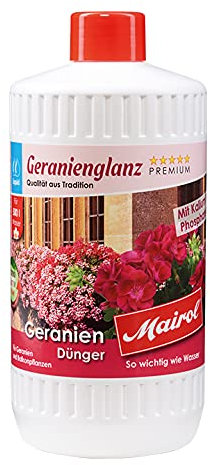 Eva Shop® Mairol Premium Geraniendünger Blumendünger Blütenwunder Liquid 1000ml Mineralischer Universal-Dünger für Geranien und Balkonpflanzen 1000ml