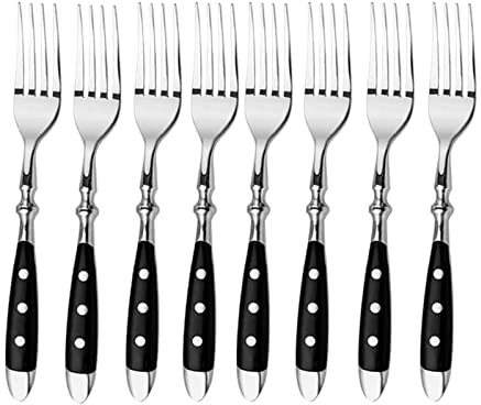 Couverts Ensembles Ensemble De Fourchettes À Dîner En Acier Inoxydable Plats Fourchettes À Dessert Aux Fruits Service De Table À Manger 8 Pièces