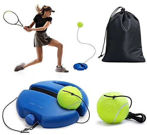 EUBSWA Tennis Trainer Round with 2 Tennis Balls, Outdoor Tennis Single Training Innovative Ball Game for Children Adults in the Garden Park