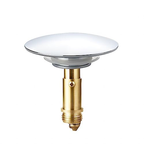 Qrity Ottone Tappo a Molla a Scatto, Pop-up Valvola di Scarico, Tappo di Scarico Filtro, Il Tappo a Scatto, Copertura Lavabo Bagno, Copri Lavandino Filtrato per Vasche e Bagni, 66mm