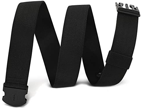 WHIPPY Mens Elastic Stretch Work Belt Unisex Adventure Web Sports Belt with Metal Free Buckle Adjustable Belts for Women Men,Black 43