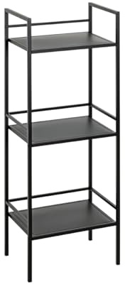 HAKU Möbel Regal, schwarz, Metall - Maße: B 35 x H 95 x T 25 cm, Style: Modern