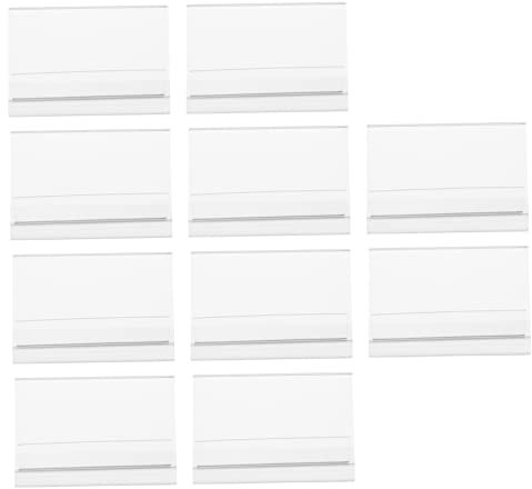 DIYEAH 10 Pièces Plaque Nominative Transparente pour Table Présentoir Nominatif pour Invités Plaque de Bureau Lot de Présentation de Noms