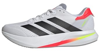 adidas Homme Duramo Speed 2 Running Shoes Chaussures de Course, Cloud White/Core Black/Lucid Red, 44 2/3 EU