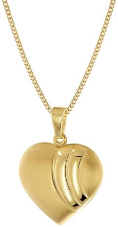 trendor Damen Herz-Anhänger Gold 333 mit vergoldeter Silberkette 68198-40 40 cm