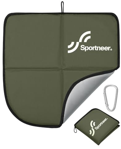 Sportneer Sitzkissen Outdoor, Sitzunterlage Outdoor Wasserdicht Oxford-Stoff Thermo Sitzkissen Faltbar Für Camping, Wandern, Stadion Und Unterwegs