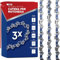 GARLAVIE Set mit 3 Kettensäge Kette 10 Zoll (25 cm) – 3/8 LP, 1,1 mm, 40 Treibglieder – Ersatzkette kompatibel mit Makita DUC254 & Oregon 90PX040X – Hochwertige Motorsägenkette für Akku-Kettensäge