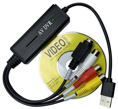 Whltzf USB 2.0 Video Captura Adaptador Captura Video USB Capturas Dispositivos Convertidores Dispositivos para Dispositivo para PC Dispositivo Digitalización VCR