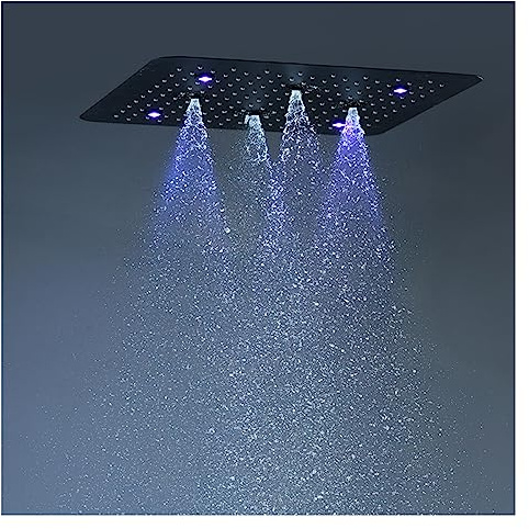 Ducha con control táctil, Sistemas de ducha de lluvia Cabezal de ducha LED, grifo mezclador de baño con válvula termostática, juego de ducha de techo empotrado de acero inoxidable(Single Top spray)