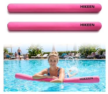 BOOSTEADY Lote de 2 Churros Piscina Portátiles: Accesorios Piscina Resistente para Adultos y Adolescentes, Flotadores Piscina Extra Grande para Deportes Acuáticos - 85 x 10 cm - Rosa