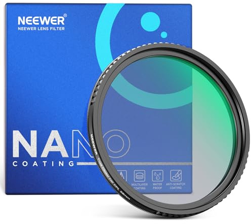 NEEWER 58mm True Colors CPL Filter with Limited Hard Stop, Adjustable Screw On Slim Multicoated HD Circular Polarizer Circular Polarizing Filter Digital Camera Lens Photography Accessories