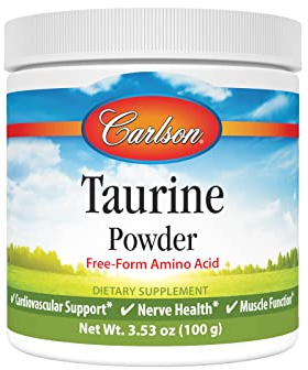 Carlson - Taurine Powder, Free-Form Amino Acid, Support, Nerve Health & Muscle Function, 100 Grams