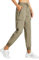Libin Damen Cargohose Jogginghose Leichter Trekkinghose Wanderhose Schnelltrocken Wasserdicht Outdoorhose Sportlich Freizeit Reise, Khaki, S
