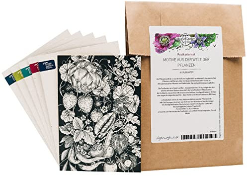 Set de tarjetas de felicitación - Magic Garden Seeds Highlights - 6 postales con nuestros 6 más bonitos motivos dibujados a mano y sobres a juego