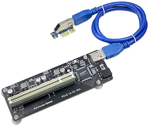 PCIe to PCI Adapter | Single/Dual Slot Converter with USB 3.0 Cable | Legacy Device Expansion for Audio Interfaces & Capture Cards