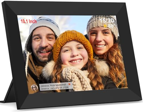 FRAMEO Digital Picture Frame WiFi 10.1 inch Digital Photo Frame Auto-Rotate