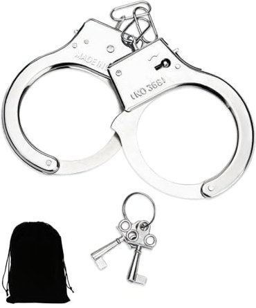 KGDUYC 1 Stück Handschellen - Spielrequisiten, Handschellen für Erwachsene, Schlafzimmer, für Rollenspiele, Cosplay, Halloween(Silber)