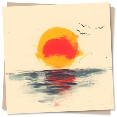 Beautiful Sunset Design Blank Greetings Card - for Loved One, Special Someone, Friend, Best Friend, Partner, Women, Friend - Birthday Card, Thank You, Gratitude