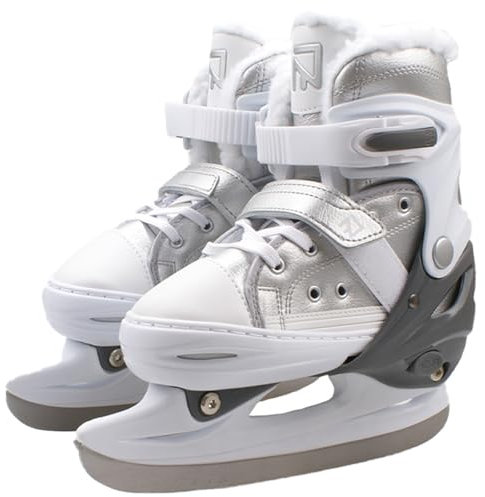 Jugend Eishockey Schlittschuhe,Optimaler Halt & bequemer Komfort Verstellbare Eishockey-Schlittschuhe für Anfänger Männer und Frauen,Eislaufschuhe mit Schnellschnürsystem & Push-Lock-Schnalle
