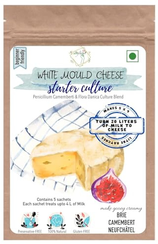 Kit de culture de fromage blanc moulé, 5 sachets, fait du brie et du camembert, 20 l de lait, sans gluten, sans conservateur