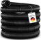 tillvex Poolschlauch Made in Germany | Schwimmbadschlauch mit Muffen | Solarschlauch für Pool und Schwimmbecken | Saugschlauch | Pumpenschlauch | flexibler Wasserschlauch (Schwarz, 50m / 32mm)