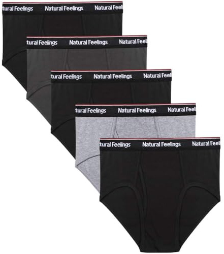 Natural Feelings Men's Cotton Classics Briefs - Full Rise Underwear, Pack
