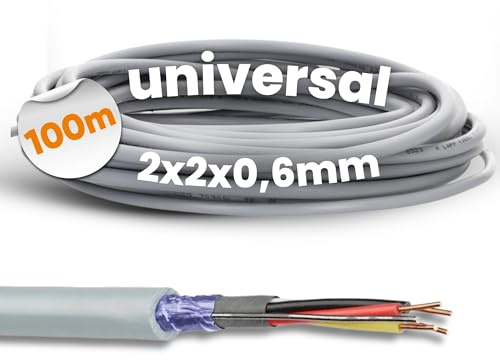 Lapp 100 Meter 1591301 Telefonkabel 2x2x0,6 mm J-Y(ST) Y Telefonleitung 2x2x0,6 geschirmt I Fernmeldeleitung I Klingelleitung I Klingeldraht 4 adrig I Alarmkabel