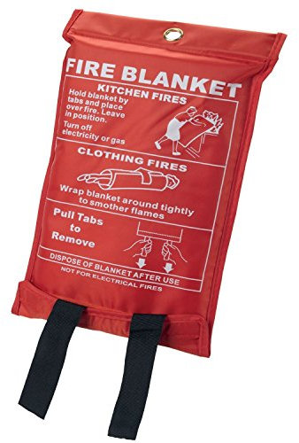 Taylor & Brown 1 x Large Fire Blanket, Quick Release Unfolding With Loops, 1 X 1 M Ideal For Home, Kitchen, Office, Home, Garage, Caravan Etc