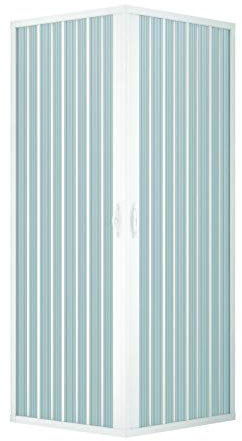 Easy Kit - Cabina Box doccia con 2 ante a soffietto, 80 x 120 cm, altezza 185 cm, in PVC, bianco, apertura angolare