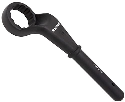 WEDO Chiave ad anello a percussione, chiave ad anello, avvitatore a percussione, 40 chiavi in acciaio al cromo vanadio, SW 30 mm, lunghezza 200 mm, chiave ad anello di prolunga, nero