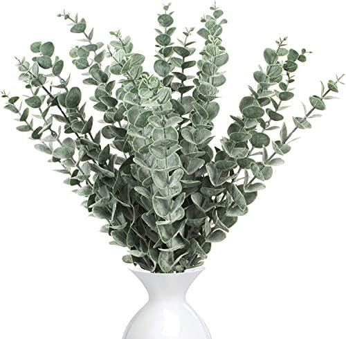 LWAIX Branches D'eucalyptus Artificielle Faux Branche 30pcs Eucalyptus Artificiel pour Fête Mariage Décoration de Maison (Forfait C)