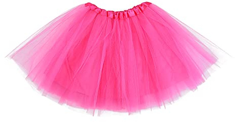 Yolev Gonna Tulle Tutu Retrò Donna Gonna Tutu in Tulle a Tre Strati con Fodera per Adulti Rosa Rosso Anni '80 per Feste, Halloween, Natale, Festival