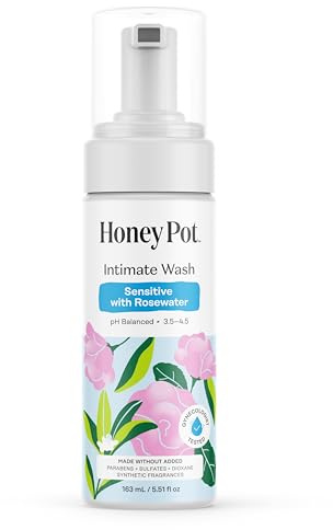 Intimate Wash, Sensitive with Rosewater, 5.51 fl oz (163 ml), The Honey Pot Company
