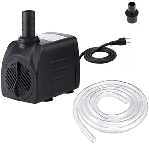 Pompe à eau très silencieuse, pompe submersible, 160 GPH (600 l/h, 10 W), pour étangs, poissons, tortues, créatures aquatiques, aquariums, aquariums, statues, rocailles, artisanat fluide, fontaine de